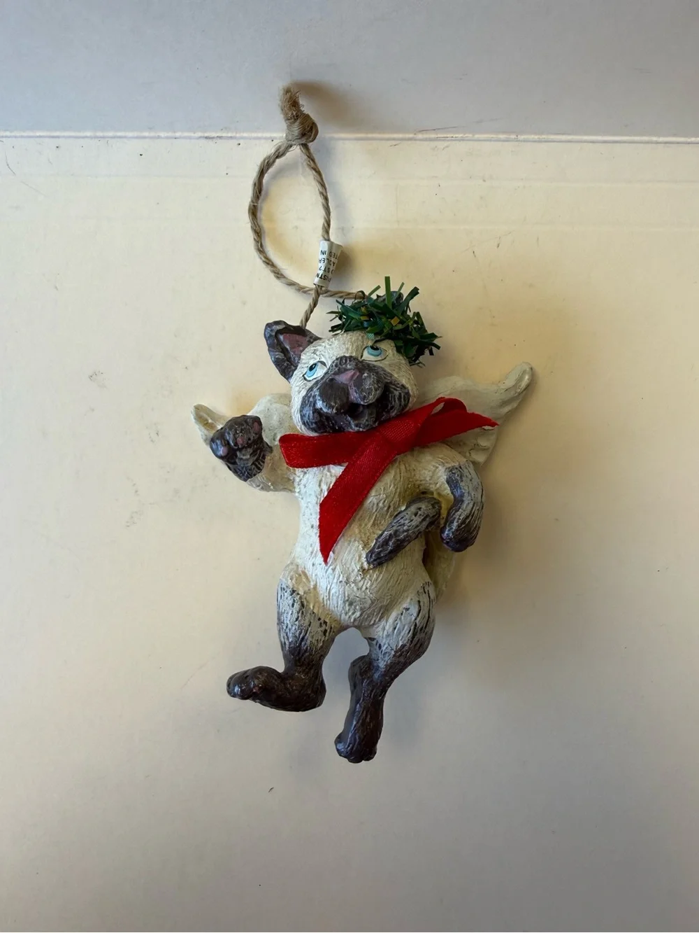 Vintage Kurt Adler Resin Siamese Cat Angel Ornament Philippines.
